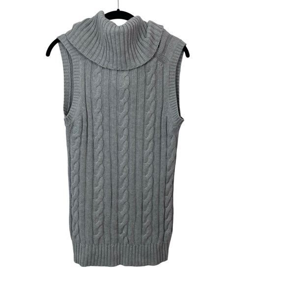 Banana Republic Cowl Neck Cable Knit Grey Sweater Vest Cashmere Blend Size S - Picture 3 of 9
